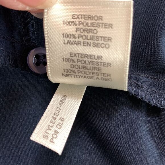 ELIZA J  Jumpsuit Cap Sleeve Wide Leg pockets back zip closure navy women size 4 - Picture 9 of 16